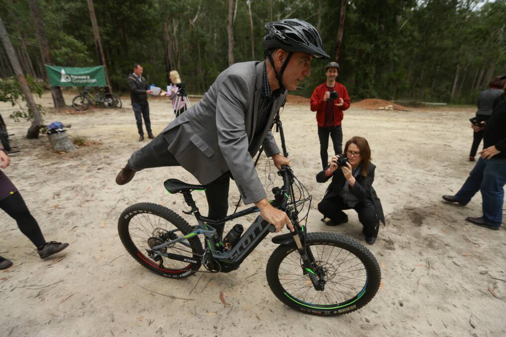 State MP for Lake Macquarie Greg Piper at the Awaba Mountain Bike Park. Picture: Jonathan Carroll