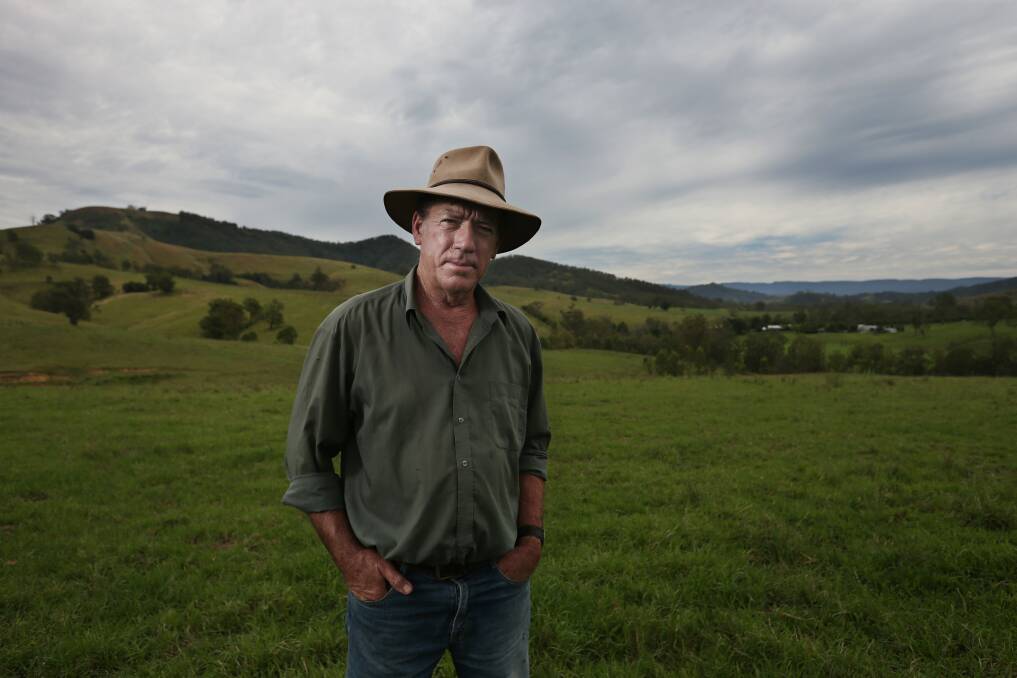 Peter Lawrence on his farm, Combwell, at Halton in the Allyn River Valley, as the property recovers from years of drought. Picture: Simone De Peak