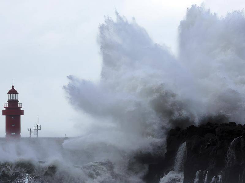 Ships have been told to return to port to take shelter as Typhoon Hinnamnor approaches. (AP PHOTO)