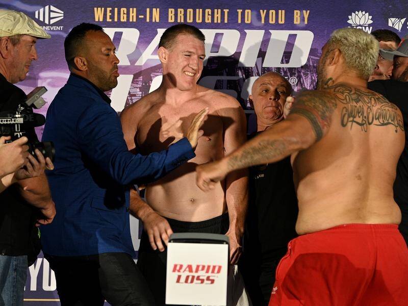 Mark Hunt tried to add a bit of extra spice to the weigh-in for his bout with Paul Gallen.