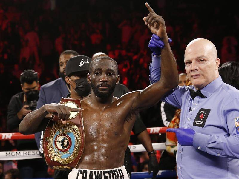 Terence Crawford has defeated Shawn Porter by technical knockout in a WBO welterweight title bout.