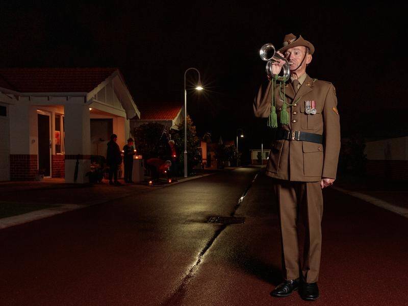 Retired Lance Corporal David Scott played The Last Post at his Perth retirement village.