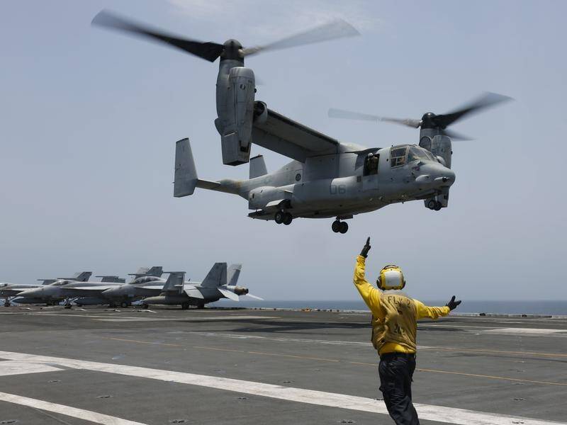 The US Navy has conducted exercises in the Arabian Sea after warning of a threat from Iran.