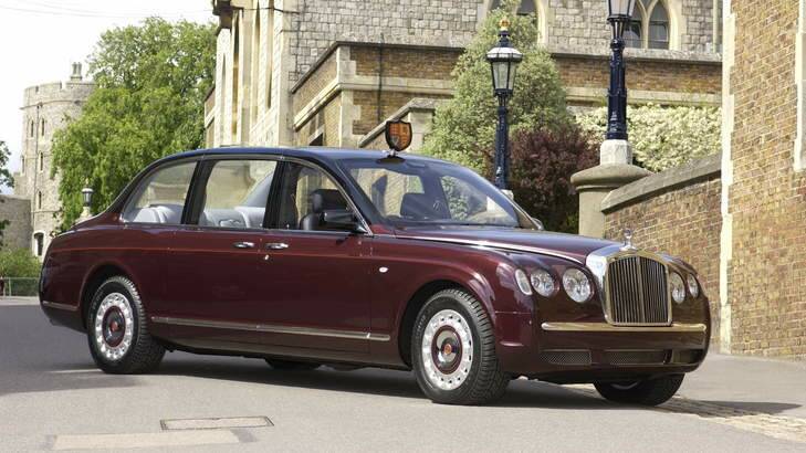 The Queen's one-off Bentley State Limousine, which gets wool cloth seat coverings in the rear and leather in the front.