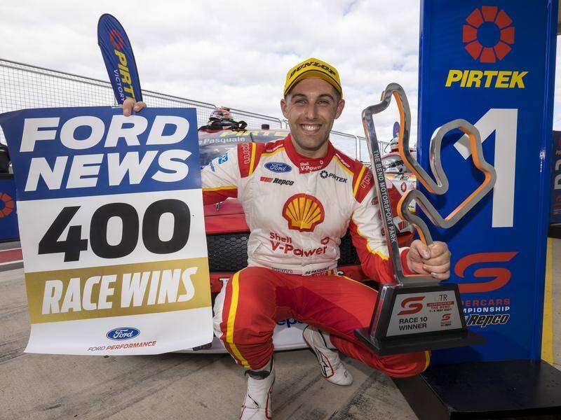 Anton De Pasquale claimed his first Supercars win as a Dick Johnson Racing driver at Tailem Bend.