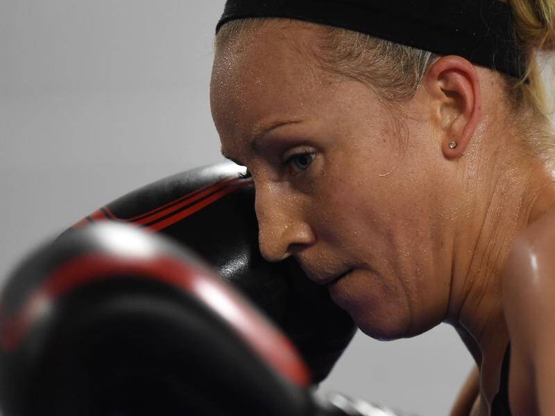 Australia's Kaye Scott has lost her Commonwealth Games light-middleweight gold medal match. (Tracey Nearmy/AAP PHOTOS)