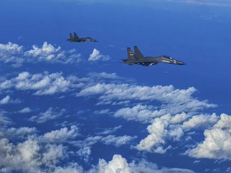 Taipei reported the largest Chinese air force incursion across an unofficial buffer between the two. (AP PHOTO)