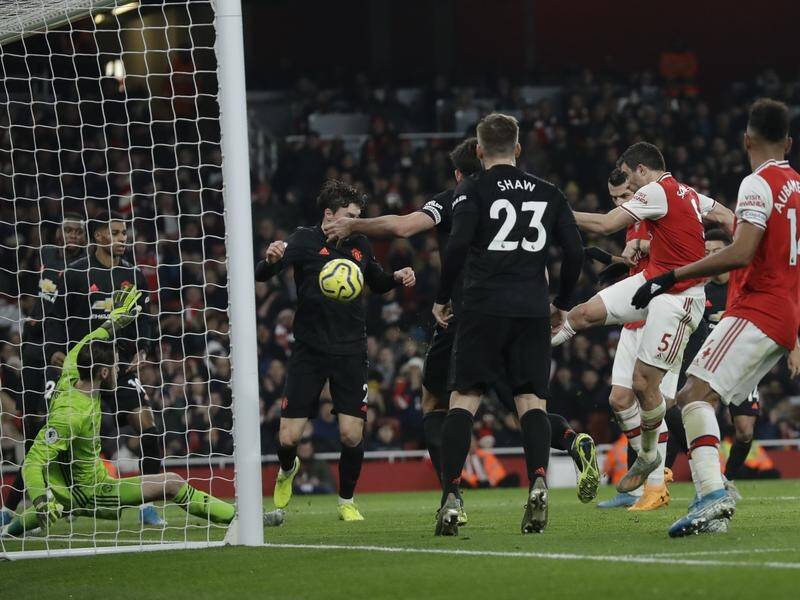 Arsenal defender Sokratis Papastathopoulos scored the second goal in the win over Manchester United.