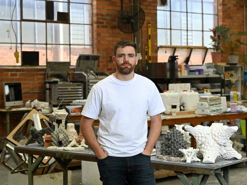 Melbourne Industrial designer Alex Goad uses 3-D printers to create artificial reef structure.