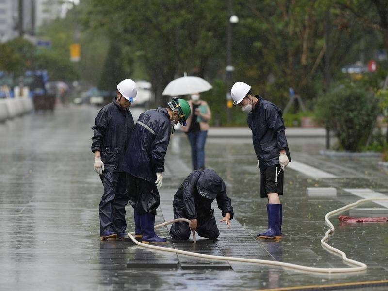 South Korea has been put on alert for its worst storm in decades. (AP PHOTO)