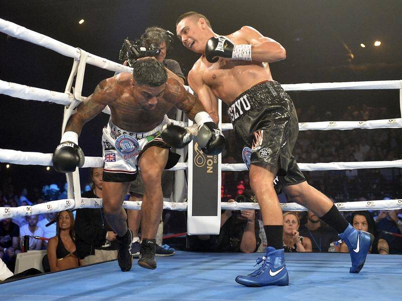 Australia's Tim Tszyu has beaten British journeyman Denton Vassell by TKO in Sydney.