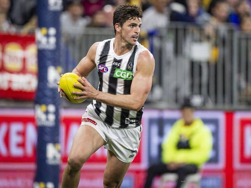 Scott Pendlebury played out Collingwood's AFL win over West Coast with a broken finger.