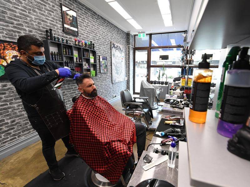 Barbershops and hairdressers are able to reopen as COVID-19 restrictions are eased in Melbourne.