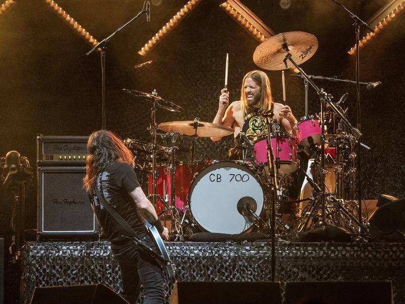 A host of rock legends joined the Foo Fighters at Taylor Hawkins' tribute concert at Wembley. (AP PHOTO)