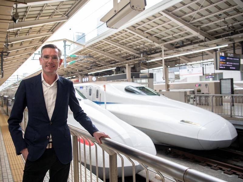 Bullet trains will not be coming to NSW "anytime soon", Premier Dominic Perrottet says. (Bianca De Marchi/AAP PHOTOS)