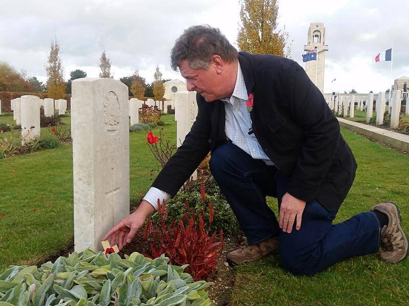 Australian Stephen Walls has paid tribute to two ancestors on the Centenary of Armistice in France.