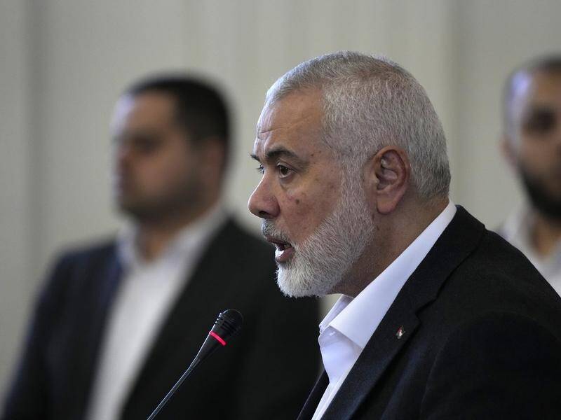 "We are seeking to reach a deal," Hamas leader Ismail Haniyeh has told reporters. (AP PHOTO)