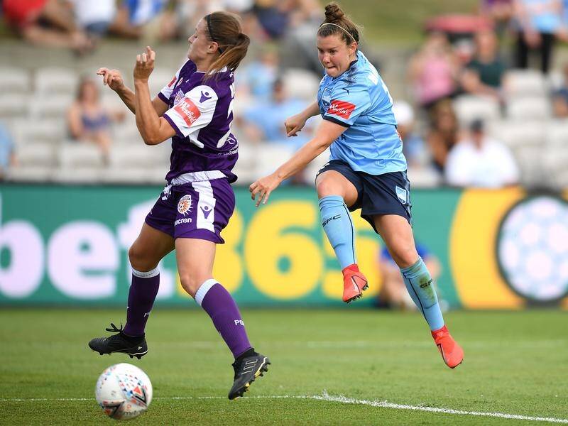 Savannah McCaskill (R) has scored two goals in Sydney FC's 4-2 W-League grand final win over Perth.