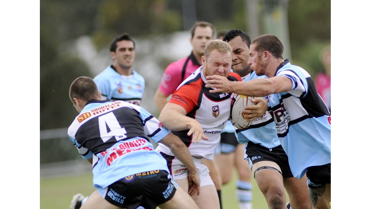 BACK HOME: Action from the West Maitland Red Dogs and Shortland game on Sunday.