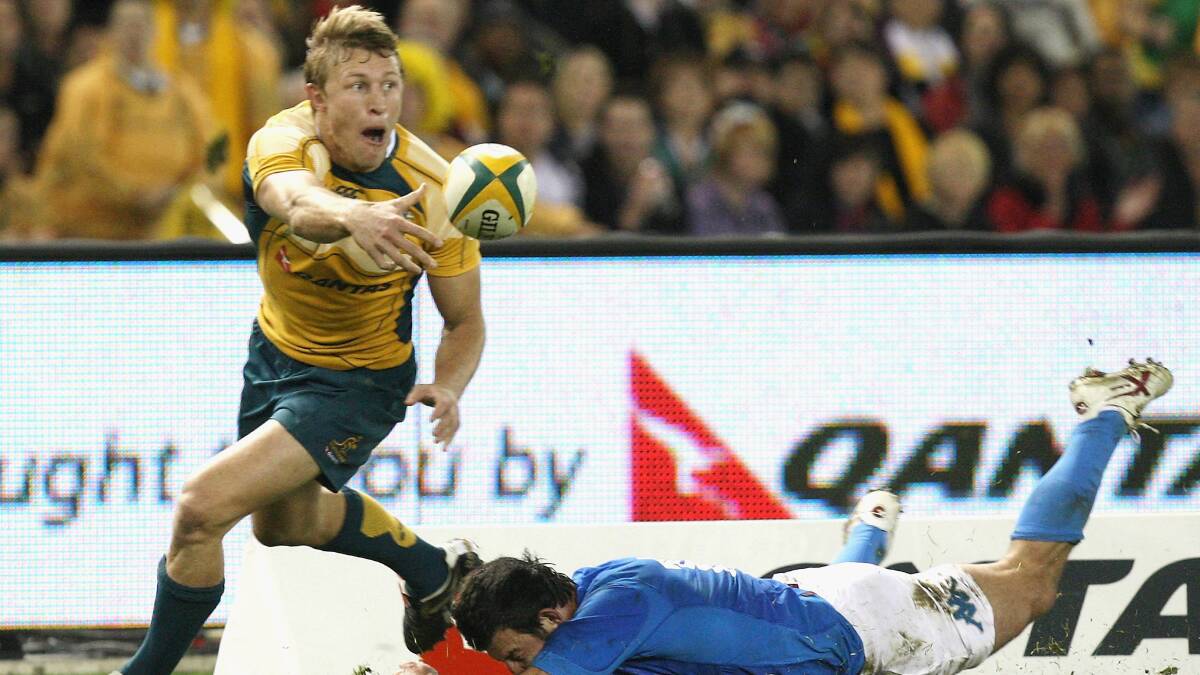 Singleton product Josh Valentine playing for the Wallabies. 