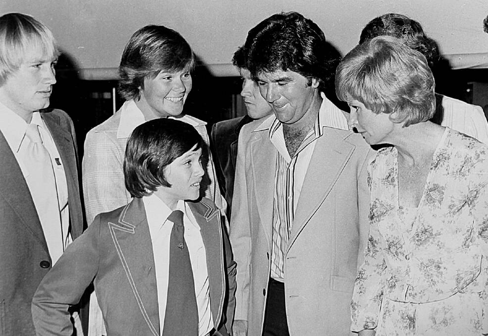 POPULAR WINNER:  Reg Crick (second from right) is congratulated after being named 1978 Maitland Sportsperson of the Year.