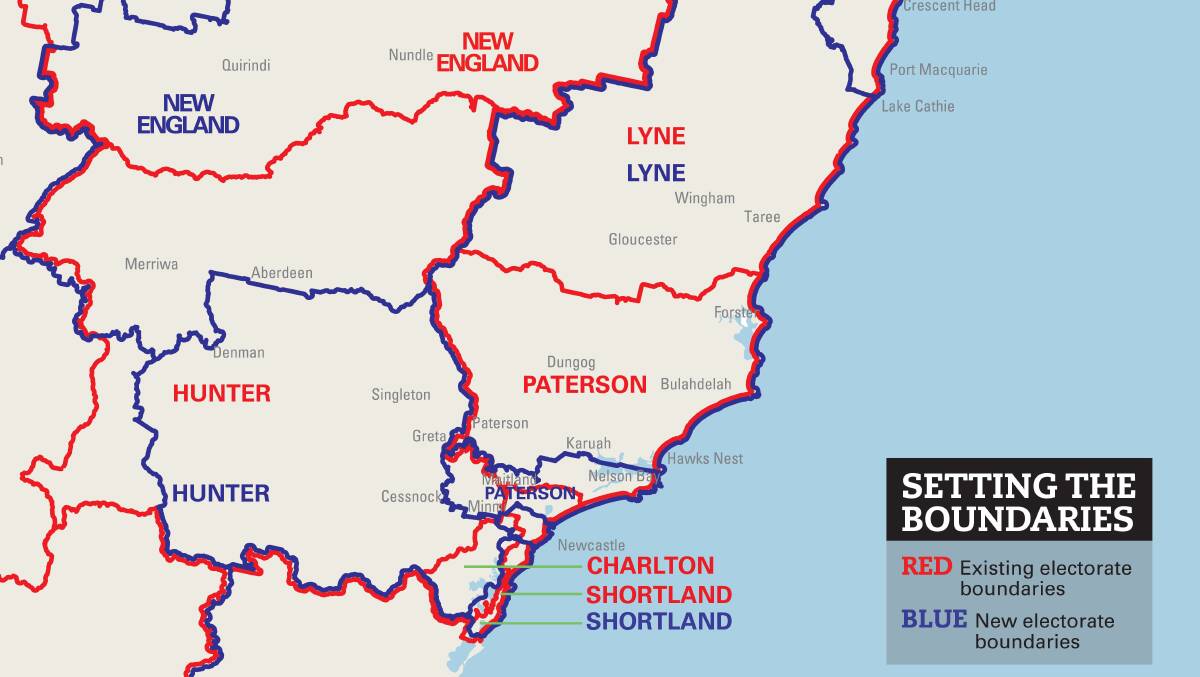 A map showing the old and new federal electorate boundaries.