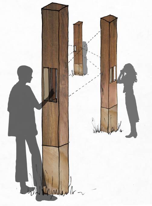 TALKING POSTS:  An artist's impression of the proposed talking pillars for Maitland.
