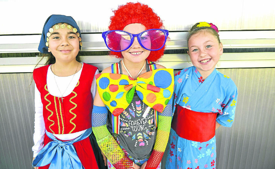 DRESSED TO THRILL  Year 4 students Sophie Mavroucas, Isabelle Morgan and Daisy Hungerford.  	Picture by STUARTSCOTT