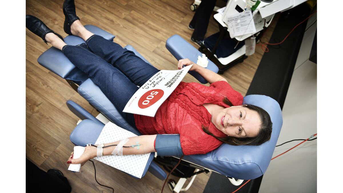 GIFT OF LIFE:  Veteran blood donor Carolyn Callaghan makes her 500th donation.
	Picture by PERRY DUFFIN  