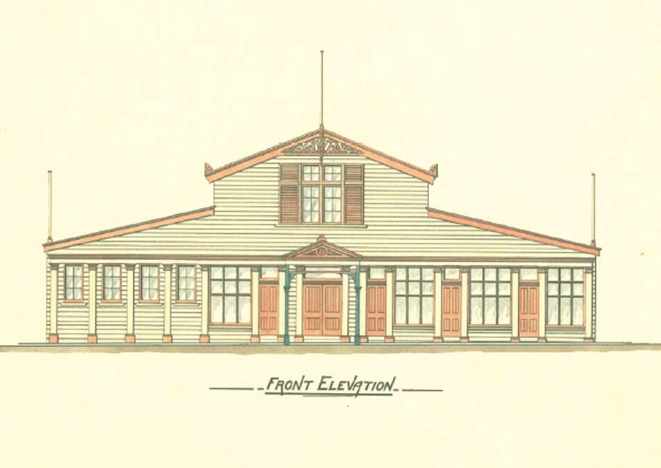 IMPRESSIVE:  An architect’s drawing of the front elevation of the Great Northern or Premier Skating Rink from the Pender archives.