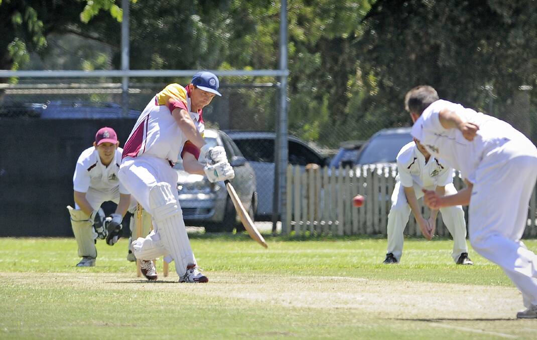 NARROW LOSS:  Maitland’s Lincoln Mills bowls to batsman Jacob Carey. 	Picture by PERRY DUFFIN