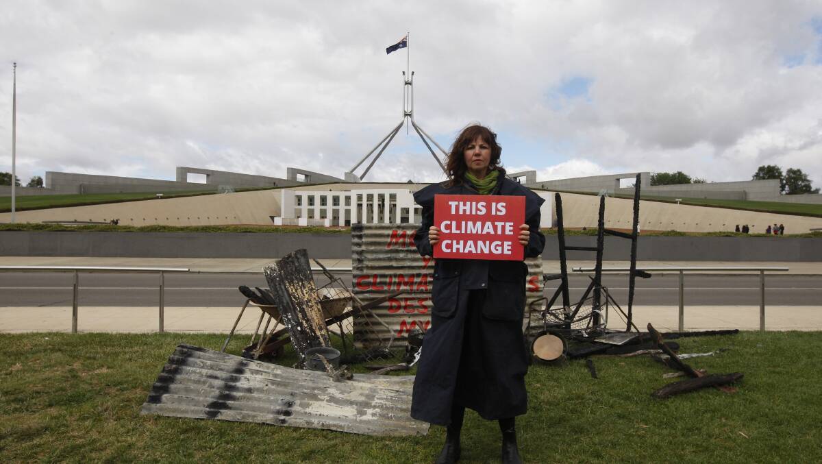 Jo Dodds outside Parliament House in 2019. Picture: Dean Sewell/Greenpeace
