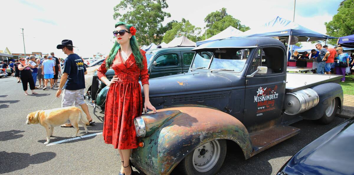 RETRO: Emma-Jean Pickering of Carrington with a pick-up truck at the 2014 Nostalgia Festival. 