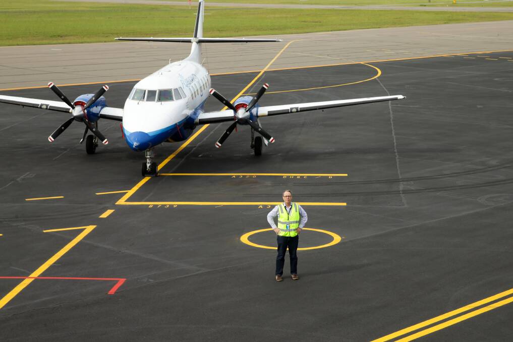  Newcastle Airport CEO Dr Peter Cock said flights between Newcastle and Melbourne would be temporarily suspended from July 16. Picture: Jonathan Carroll