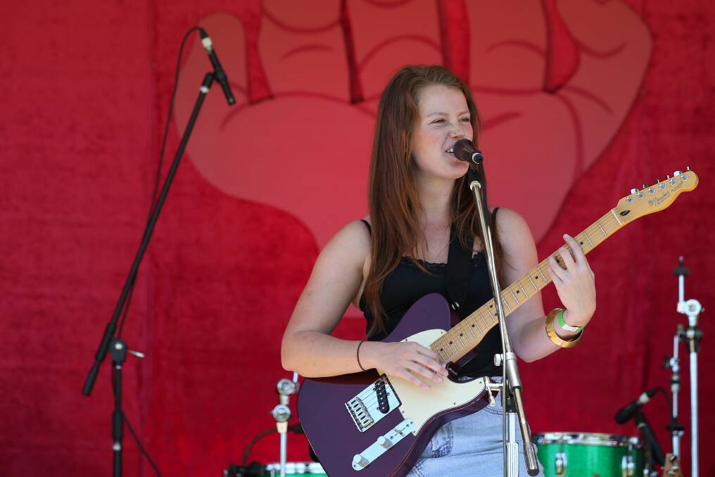 ON SONG: Stephanie Grace performs at Springfest II at Hinton over the weekend. The festival celebrates upcoming local talent "on the brink" of breaking through. Picture: Max Mason-Hubers