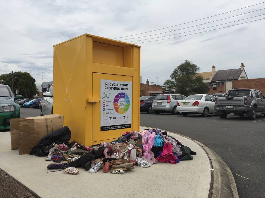 More dumping around a second bin in a Central Maitland car park.
