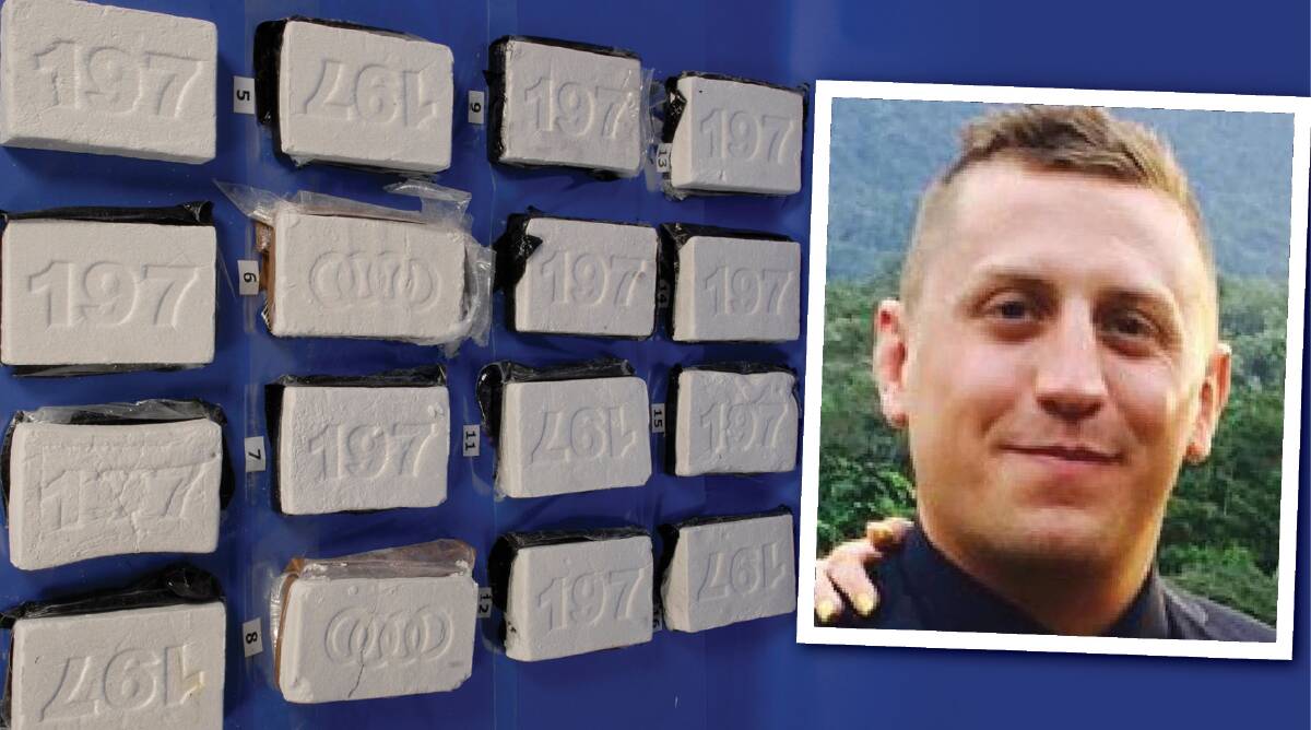 HAUL: Cocaine seized by the Australian Federal Police during an investigation into an international drug syndicate and Craig Phelps, 31, who was jailed for a maximum of four years and six months on Friday. 