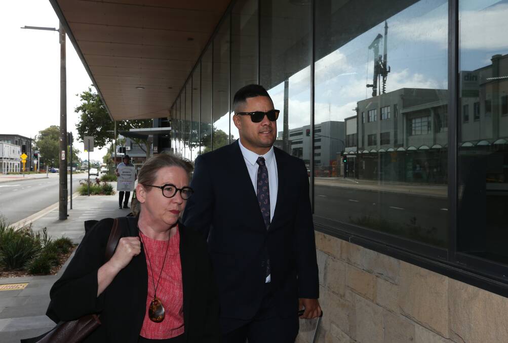 ACCUSED: Former NRL star Jarryd Hayne arrives at Newcastle District Court for the second day of his rape trial. The jury on Tuesday heard opening addresses and evidence from the alleged victim. Picture: Simone De Peak