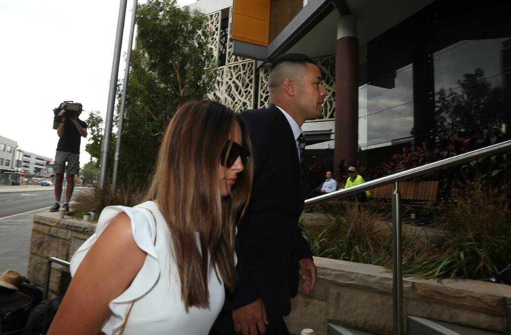 ACCUSED: Jarryd Hayne arrives at Newcastle District Court ahead of his trial. Picture: Simone De Peak 