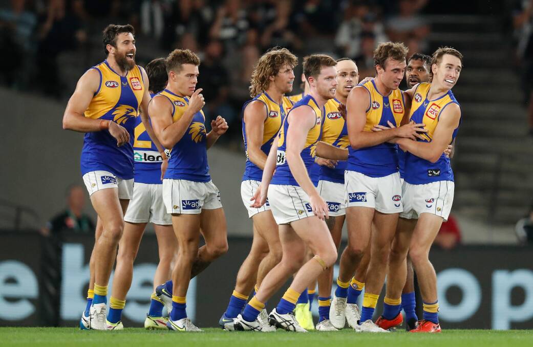 SEASON FIRST: West Coast Eagles recorded its first win of the season on the weekend against Collingwood. Picture: Michael Willson/AFL Photos via Getty Images