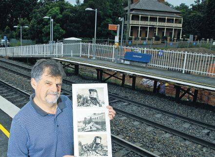 BUFF: Lochinvar’s Bill Sutherland and the rail line to Branxton that was 150 years old yesterday.