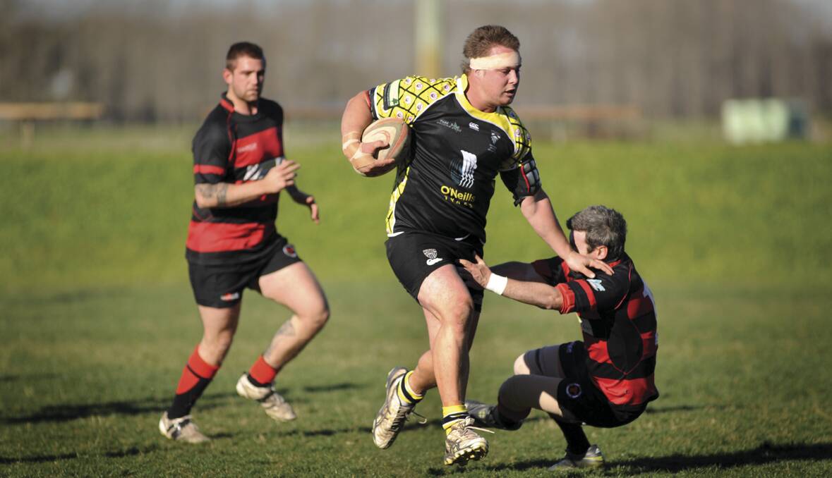 POWERFUL:  James Howell in action for the Blacks.