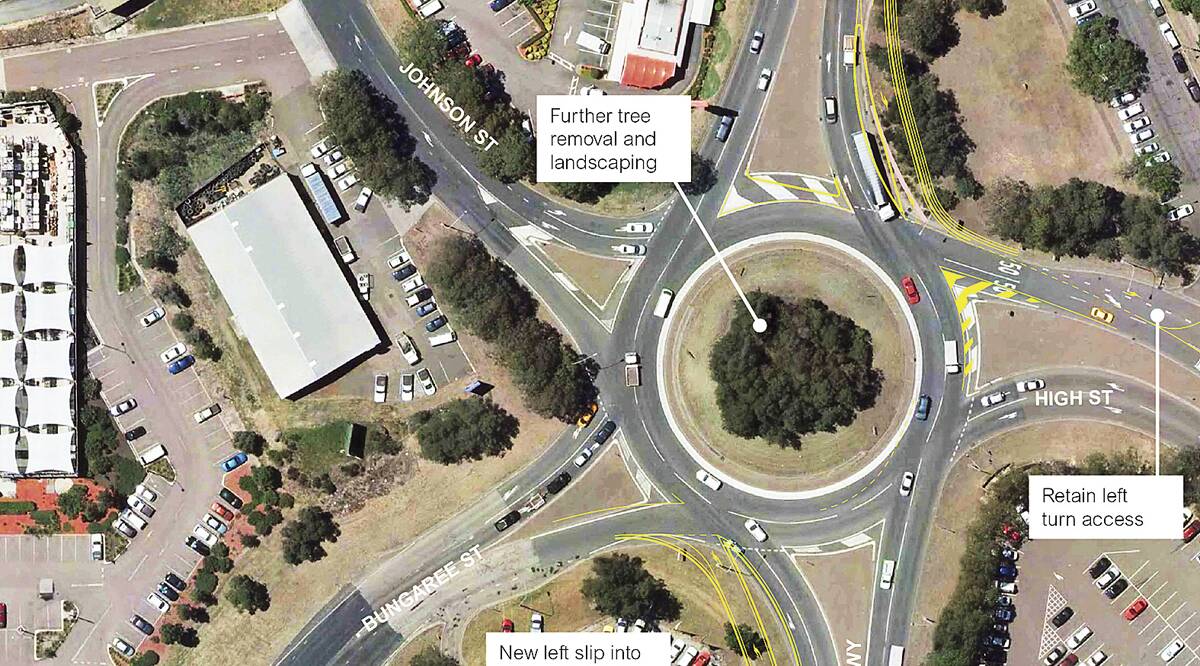 Slip lanes is the preferred option to solve the traffic congestion at the Maitland Hospital roundabout on the New England Highway.