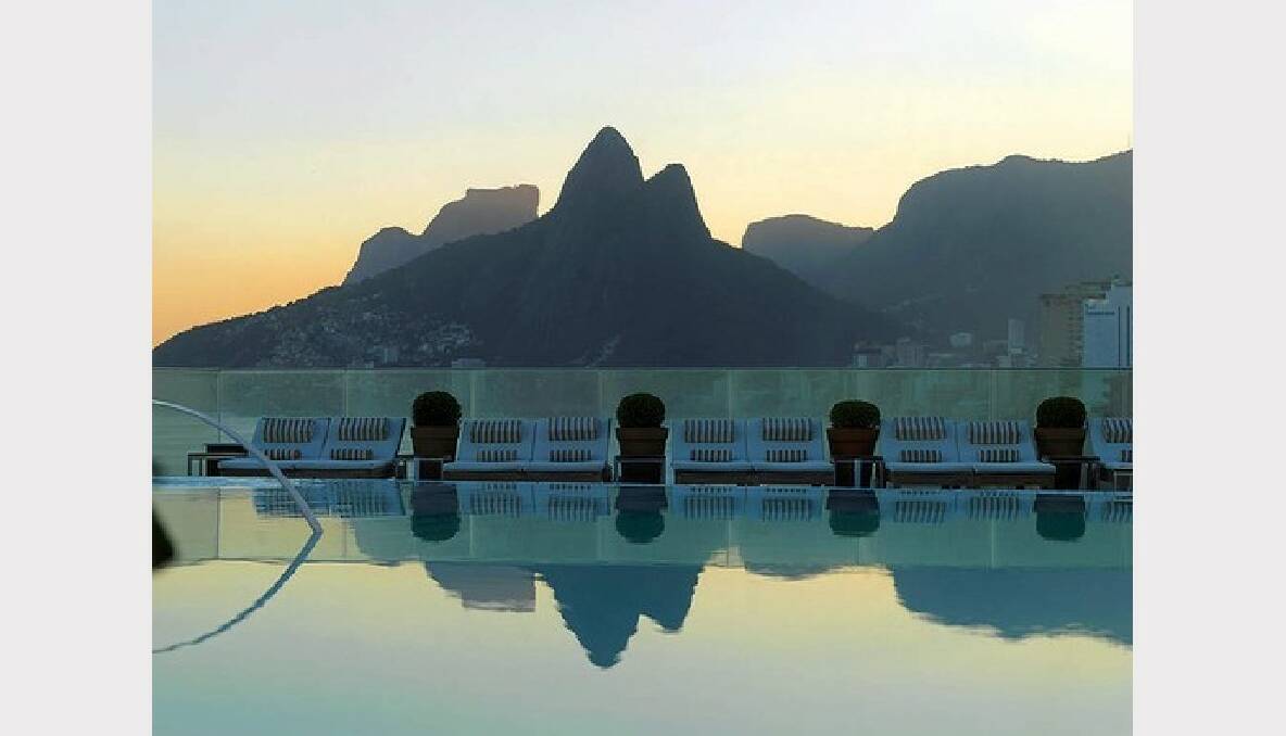It's a pool with views to Ipanema Beach and the statue of Christ at the Philippe Starck-designed hotel in Rio de Janeiro, Brazil.