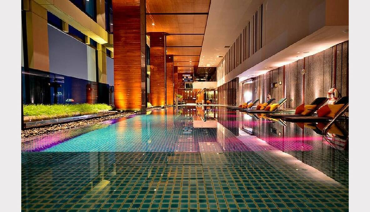 The pool at the Renaissance Bangkok Ratchaprasong Hotel, Thailand, has lounges in the shallows.