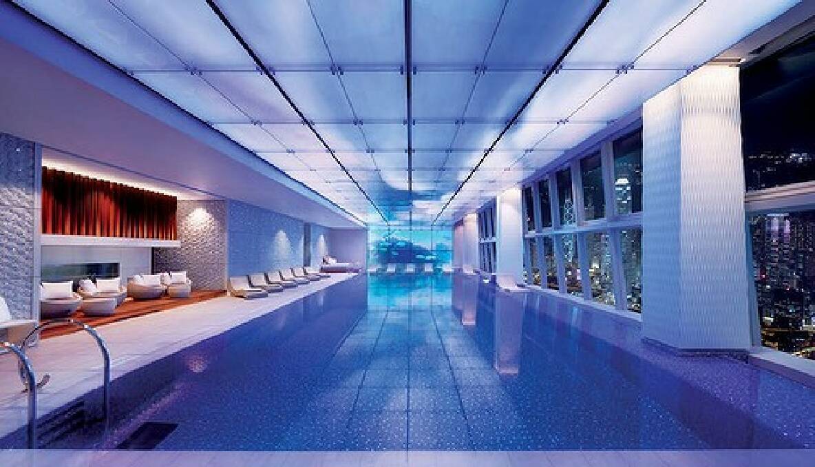 On the 118th floor of the Ritz-Carlton, Hong Kong, the hotel pool is the world's highest.
